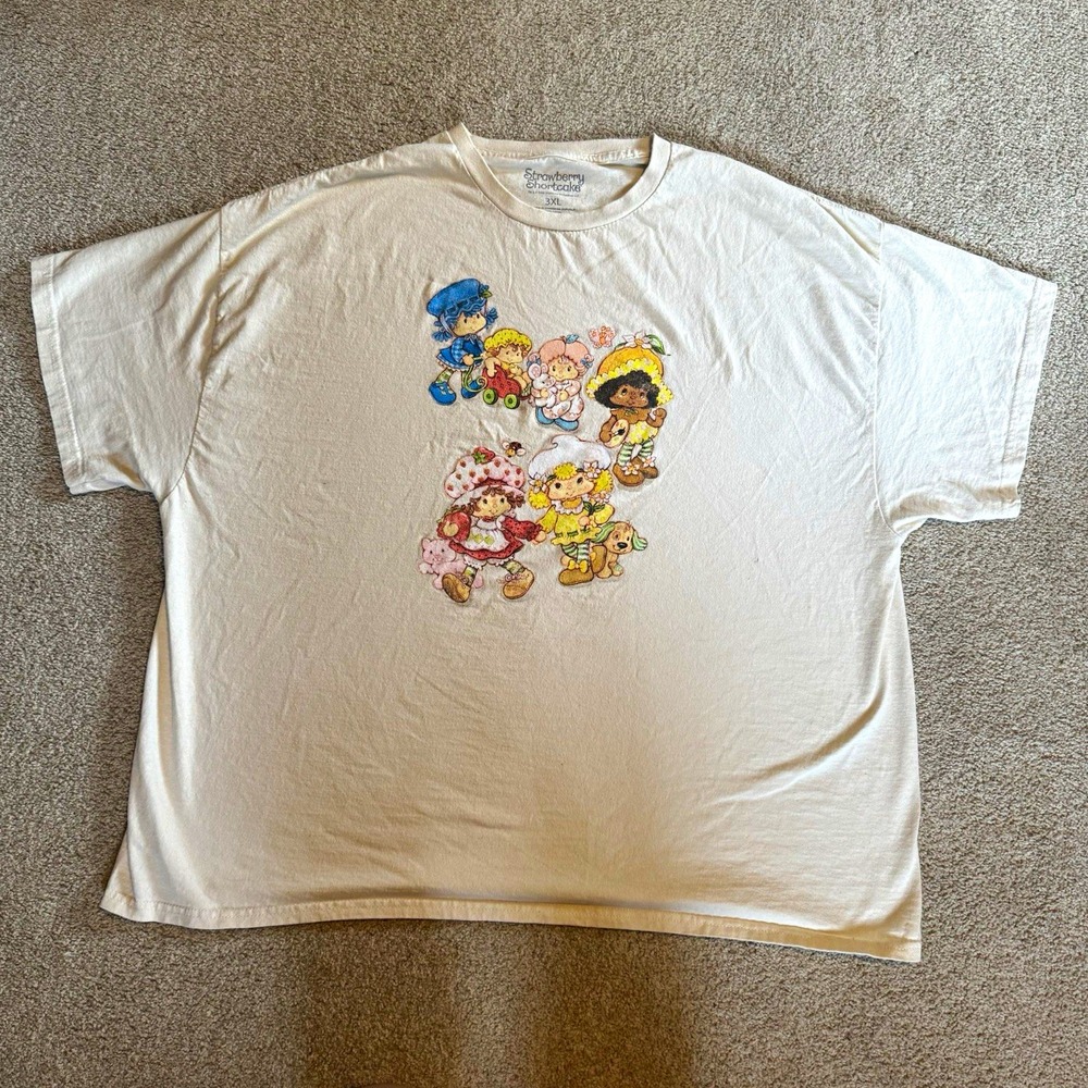 Strawberry Shortcake Mens White Graphic Tee Crew Neck Short Sleeve Cotton 3XL